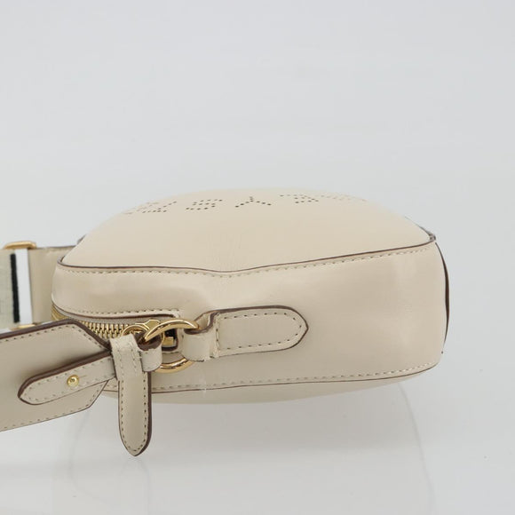 Stella MacCartney Shoulder Bag Leather Ivory Gold Auth BA13823
