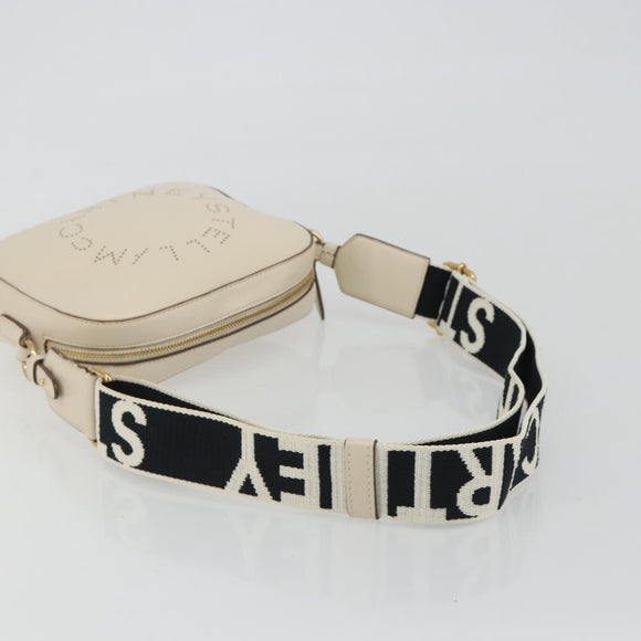 Stella MacCartney Shoulder Bag Leather Ivory Gold Auth BA13823