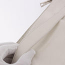 PRADA Clutch Bag Leather White Silver Auth BA13824V-7