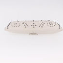 PRADA Clutch Bag Leather White Silver Auth BA13824V-5