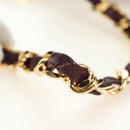 CHANEL Chain V Stitch Shoulder Bag Caviar Skin Bordeaux Gold CC Auth BA13825V-10