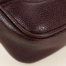 CHANEL Chain V Stitch Shoulder Bag Caviar Skin Bordeaux Gold CC Auth BA13825V-16