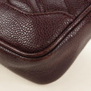 CHANEL Chain V Stitch Shoulder Bag Caviar Skin Bordeaux Gold CC Auth BA13825V-19