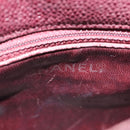 CHANEL Chain V Stitch Shoulder Bag Caviar Skin Bordeaux Gold CC Auth BA13825V-24