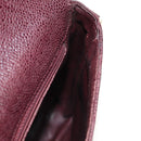 CHANEL Chain V Stitch Shoulder Bag Caviar Skin Bordeaux Gold CC Auth BA13825V-25