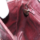 CHANEL Chain V Stitch Shoulder Bag Caviar Skin Bordeaux Gold CC Auth BA13825V-26