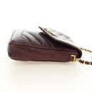 CHANEL Chain V Stitch Shoulder Bag Caviar Skin Bordeaux Gold CC Auth BA13825V-5