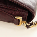 CHANEL Chain V Stitch Shoulder Bag Caviar Skin Bordeaux Gold CC Auth BA13825V-6