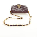 CHANEL Chain V Stitch Shoulder Bag Caviar Skin Bordeaux Gold CC Auth BA13825V-8