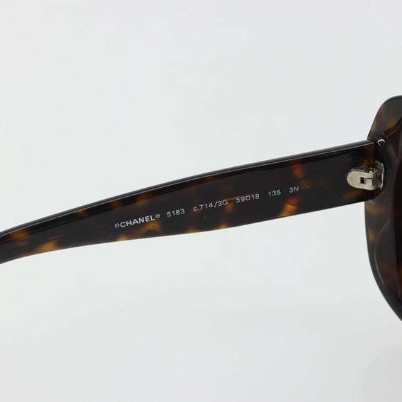 CHANEL Tortoise Pattern Sunglasses Plastic Brown CC Auth BA13826