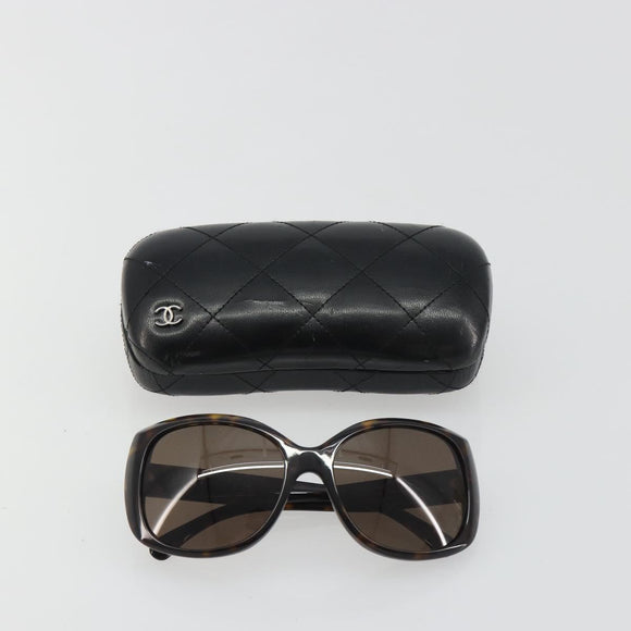 CHANEL Tortoise Pattern Sunglasses Plastic Brown CC Auth BA13826