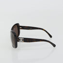 CHANEL Tortoise Pattern Sunglasses Plastic Brown CC Auth BA13826-4