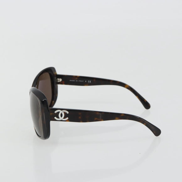 CHANEL Tortoise Pattern Sunglasses Plastic Brown CC Auth BA13826