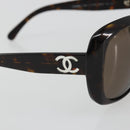CHANEL Tortoise Pattern Sunglasses Plastic Brown CC Auth BA13826-8