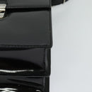 GUCCI Shoulder Bag Patent Leather Black Silver 018 123 1003 Auth BA1383-16