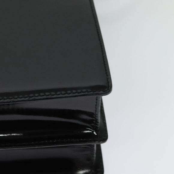 GUCCI Shoulder Bag Patent Leather Black Silver 018 123 1003 Auth BA1383