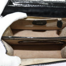 GUCCI Shoulder Bag Patent Leather Black Silver 018 123 1003 Auth BA1383-11