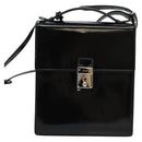 GUCCI Shoulder Bag Patent Leather Black Silver 018 123 1003 Auth BA1383-13