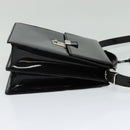 GUCCI Shoulder Bag Patent Leather Black Silver 018 123 1003 Auth BA1383-4