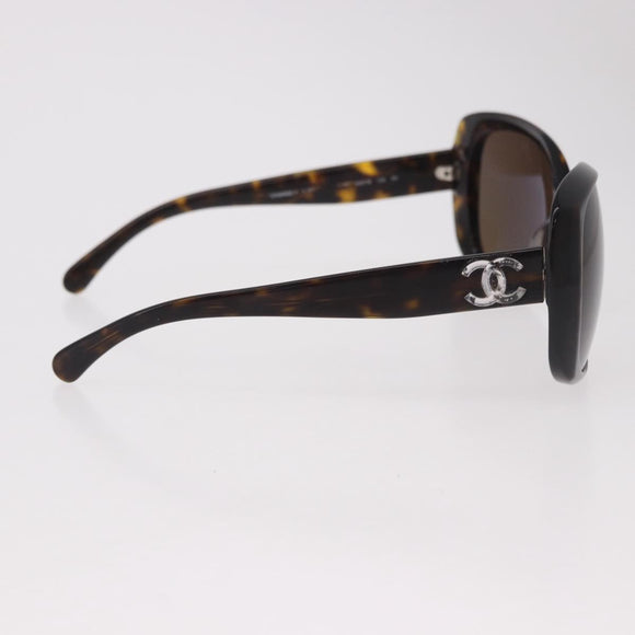 CHANEL Sunglasses Plastic Brown CC Auth BA13831