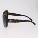 CHANEL Sunglasses Plastic Brown CC Auth BA13831-8