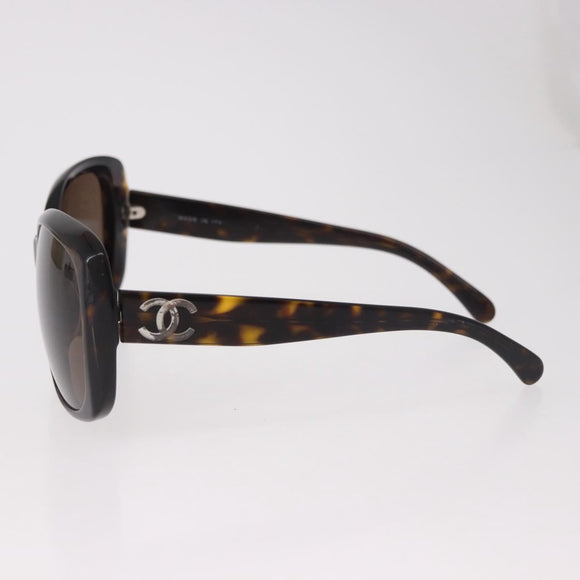 CHANEL Sunglasses Plastic Brown CC Auth BA13831