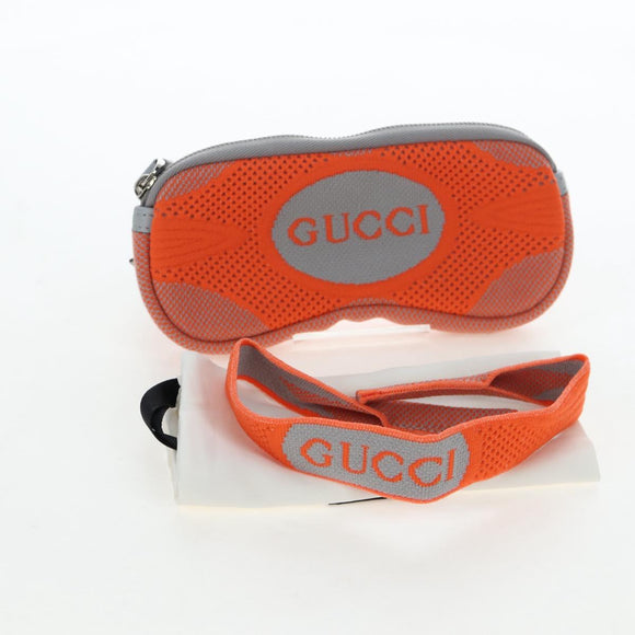 GUCCI Glasses Case Technical knit Orange Silver 824707 Auth BA13835M