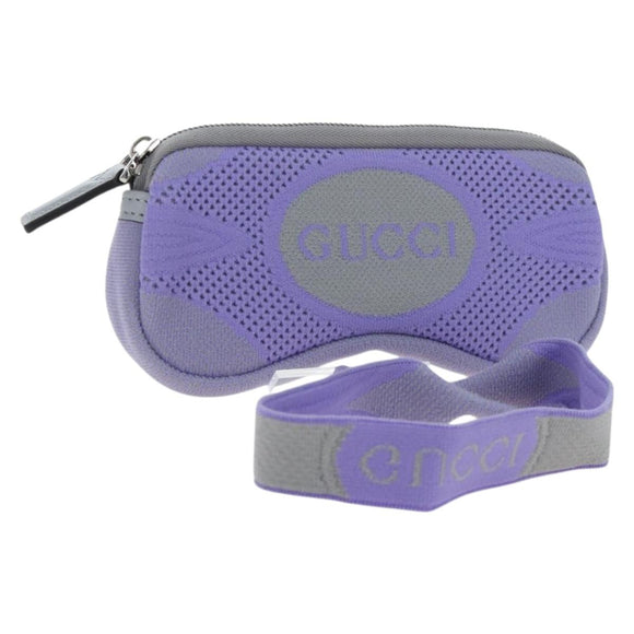 GUCCI Glasses Case Technical knit Purple Silver 824707 Auth BA13836M