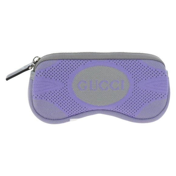 GUCCI Glasses Case Technical knit Purple Silver 824707 Auth BA13836M