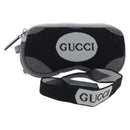 GUCCI Glasses Case Technical knit Black Silver 824707 Auth BA13837M-1