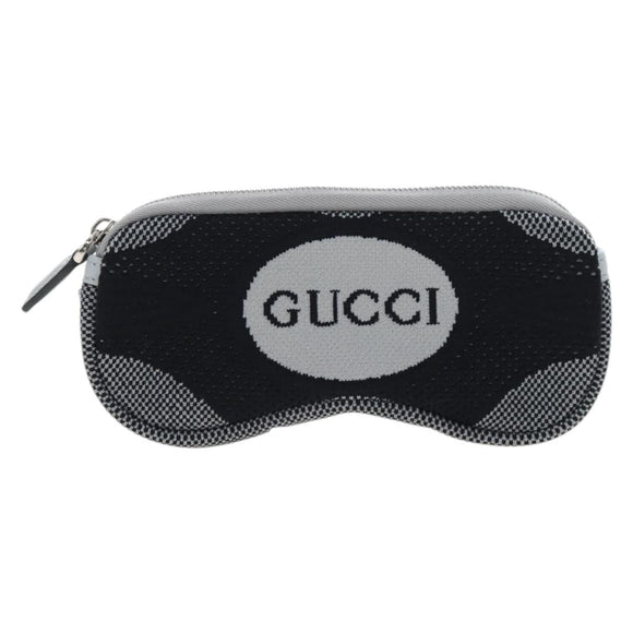 GUCCI Glasses Case Technical knit Black Silver 824707 Auth BA13837M