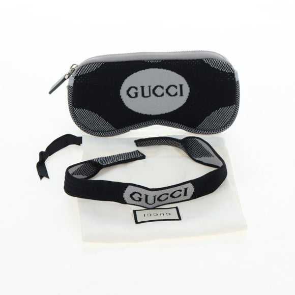 GUCCI Glasses Case Technical knit Black Silver 824707 Auth BA13837M