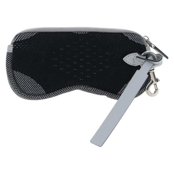 GUCCI Glasses Case Technical knit Black Silver 824707 Auth BA13837M
