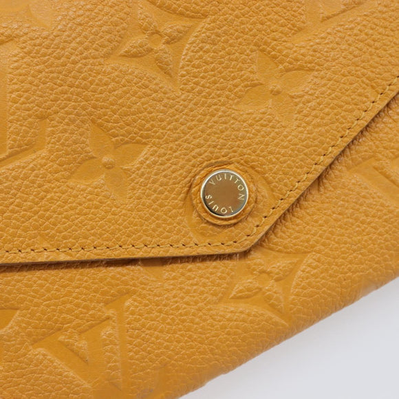 LOUIS VUITTON Empreinte Portefeuille Curie's Compact Saffron Auth BA13838