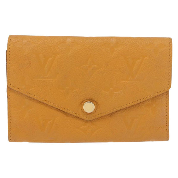 LOUIS VUITTON Empreinte Portefeuille Curie's Compact Saffron Auth BA13838