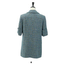 CHANEL Jacket Jacket Tweed 40 Blue Silver CC Auth BA13843SAM-2