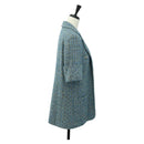 CHANEL Jacket Jacket Tweed 40 Blue Silver CC Auth BA13843SAM-4