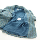 CHANEL Jacket Jacket Tweed 40 Blue Silver CC Auth BA13843SAM-8