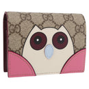 GUCCI GG Supreme Bifold Wallet PVC Beige Gold 818767 Auth BA13845M-1