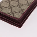 GUCCI GG Supreme Bifold Wallet PVC Beige Gold 818767 Auth BA13845M-10