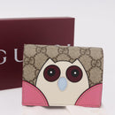 GUCCI GG Supreme Bifold Wallet PVC Beige Gold 818767 Auth BA13845M-23