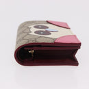 GUCCI GG Supreme Bifold Wallet PVC Beige Gold 818767 Auth BA13845M-5