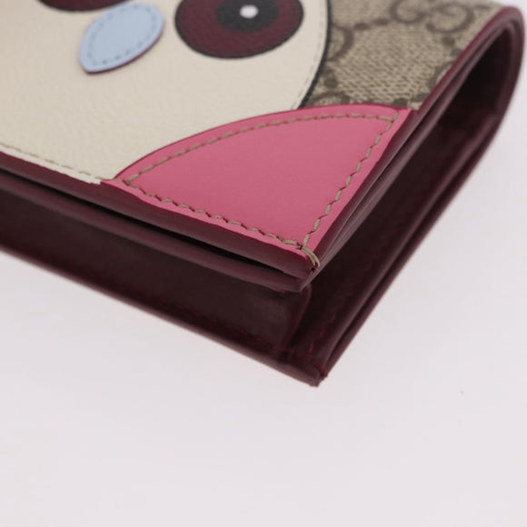 GUCCI GG Supreme Bifold Wallet PVC Beige Gold 818767 Auth BA13845M