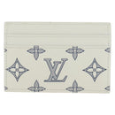 LOUIS VUITTON Monogram Shadow Porte Cartes Double White M83699 Auth BA13846SAM-13