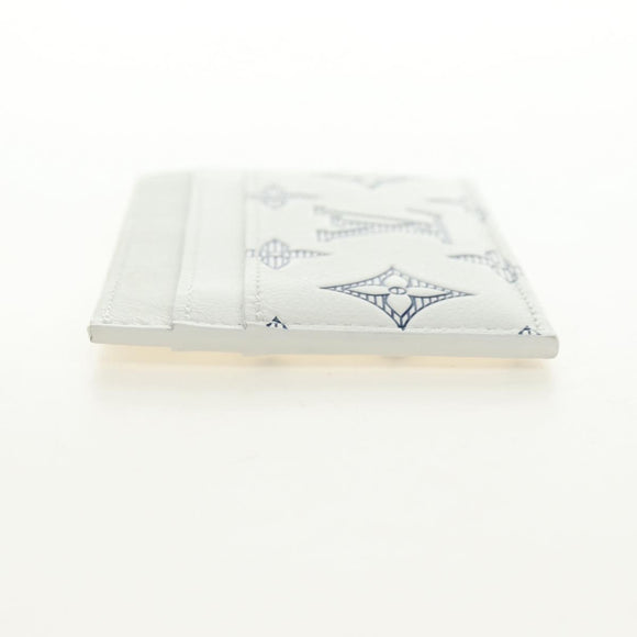 LOUIS VUITTON Monogram Shadow Porte Cartes Double White M83699 Auth BA13846SAM
