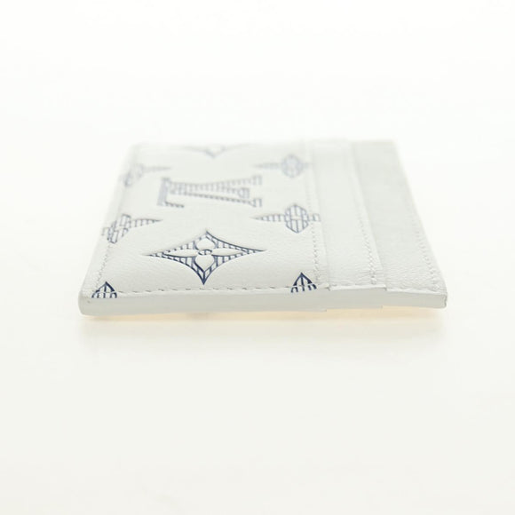 LOUIS VUITTON Monogram Shadow Porte Cartes Double White M83699 Auth BA13846SAM