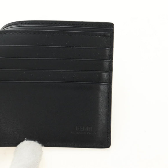 FENDI Zucca Canvas Bifold Wallet Leather Green Black Auth BA13848A
