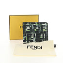 FENDI Zucca Canvas Bifold Wallet Leather Green Black Auth BA13848A-12