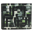 FENDI Zucca Canvas Bifold Wallet Leather Green Black Auth BA13848A-2