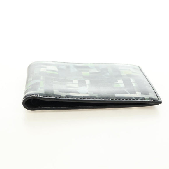 FENDI Zucca Canvas Bifold Wallet Leather Green Black Auth BA13848A
